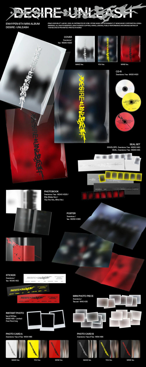 PRE-ORDER) ENHYPEN - [DESIRE : UNLEASH] 6th Mini Album ENGENE