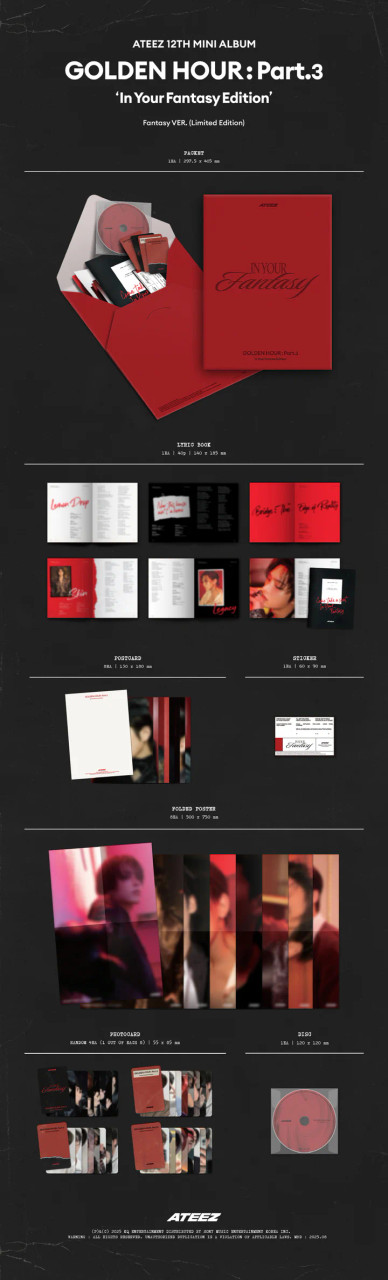 ATEEZ ホンジュン GH3 lN YOUR FANTASY edition ATEEZ - GOLDEN HOUR : Part.3 'In Your Fantasy Edition' - Fan