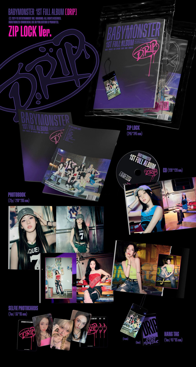 PRE-ORDER) BABYMONSTER - [DRIP] 1st FULL Album YG TAG ALBUM RANDOM