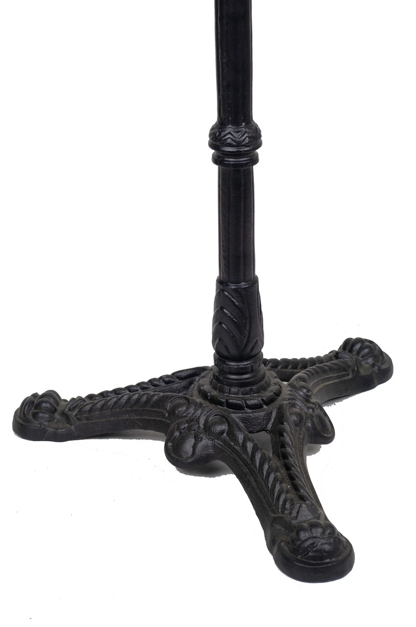 French Bistro Table, Green Marble and Iron base