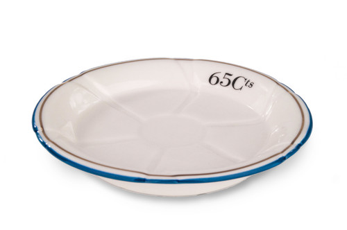 Porcelain Absinthe Coaster/Saucer, 1f75, Lt Blue/Gold