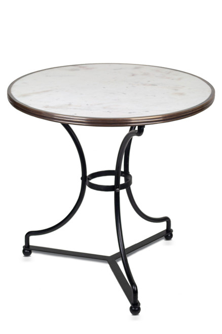 French Bistro Table 28", White Marble