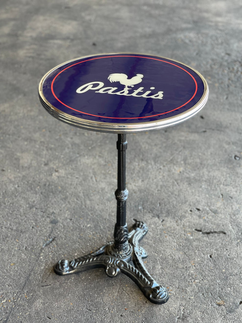 Blue Pastis French Bistro Table 20", Chrome Rim