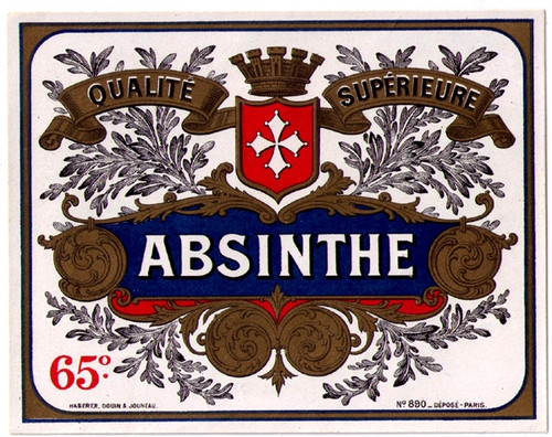 Antique Absinthe Bottle Label #1