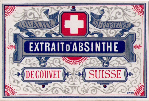 Antique Extrait d'Absinthe Suisse Bottle Label