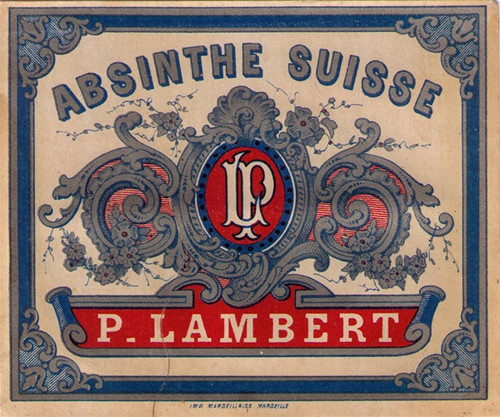 Antique P. Lambert Absinthe Bottle Label