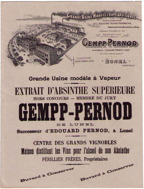 Antique Gempp Pernod Buvard (ink blotter)