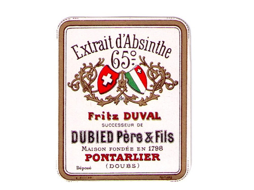 Antique Duval Mignonette Absinthe Bottle Label, 65 Degree