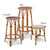 Valence French Bistro Rattan Short Stool - Crosses - Red/Navy Blue/White