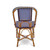 Lyon French Bistro Rattan Chair - Small Squares - Navy Blue/White