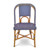 Lyon French Bistro Rattan Chair - Small Squares - Navy Blue/White