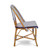 Lyon French Bistro Rattan Chair - Small Squares - White/Navy Blue