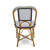 Lyon French Bistro Rattan Chair - Small Squares - White/Navy Blue