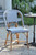 Lyon French Bistro Rattan Chair - Small Squares - White/Navy Blue