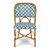 Valence French Bistro Rattan Chair - Crosses - White/Navy Blue/Sky Blue