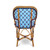 Saint Tropez French Bistro Rattan Chair - Crosses - Sky Blue/Navy Blue/White