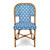 Saint Tropez French Bistro Rattan Chair - Crosses - Sky Blue/Navy Blue/White