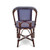 Lyon French Bistro Rattan Chair - Small Squares - Navy Blue/White - Stained