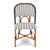 Valence French Bistro Rattan Chair - Vertical Pattern - White/Silver/Black