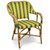 Cannes French Bistro Rattan Armchair - Arrows with Stripes - Green/Yellow/Or