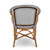 Paris French Bistro Rattan Armchair - Small Squares - Black/White