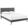 Modway Virginia Full Fabric Platform Bed with Round Splayed Legs MOD-5913-GRY Gray