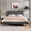 Modway Virginia Full Fabric Platform Bed with Round Splayed Legs MOD-5913-GRY Gray