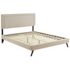 Modway Virginia King Fabric Platform Bed with Round Splayed Legs MOD-5917-BEI Beige