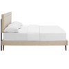 Modway Virginia King Fabric Platform Bed with Round Splayed Legs MOD-5917-BEI Beige