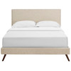 Modway Macie King Fabric Platform Bed with Round Splayed Legs MOD-5965-BEI Beige