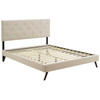 Modway Tarah King Fabric Platform Bed with Round Splayed Legs MOD-5981-BEI Beige