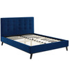 Modway McKenzie Queen Biscuit Tufted Performance Velvet Platform Bed MOD-6006-NAV Navy