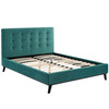 Modway McKenzie Queen Biscuit Tufted Performance Velvet Platform Bed MOD-6006-TEA Teal