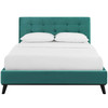 Modway McKenzie Queen Biscuit Tufted Performance Velvet Platform Bed MOD-6006-TEA Teal