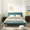 Modway Julia Queen Biscuit Tufted Performance Velvet Platform Bed MOD-6008-TEA Teal