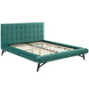 Modway Julia Queen Biscuit Tufted Performance Velvet Platform Bed MOD-6008-TEA Teal