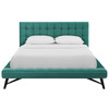 Modway Julia Queen Biscuit Tufted Performance Velvet Platform Bed MOD-6008-TEA Teal