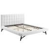 Modway Julia Queen Biscuit Tufted Performance Velvet Platform Bed MOD-6008-WHI White