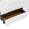 Modway Origin Six-Drawer Wood Dresser or Display Stand MOD-6076-WAL-WHI Walnut White