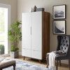 Modway Origin Wood Wardrobe Cabinet MOD-6077-WAL-WHI Walnut White