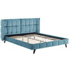 Modway Makenna Queen Performance Velvet Platform Bed MOD-6081-SEA Sea