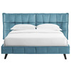 Modway Makenna Queen Performance Velvet Platform Bed MOD-6081-SEA Sea