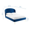 Modway Mira Upholstered Performance Velvet Queen Platform Bed MOD-6131-NAV Navy