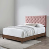 Modway Rhiannon Diamond Tufted Upholstered Performance Velvet Queen Bed MOD-6147-WAL-DUS Walnut Dusty Rose