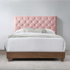 Modway Rhiannon Diamond Tufted Upholstered Performance Velvet Queen Bed MOD-6147-WAL-DUS Walnut Dusty Rose