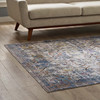 Modway Minu Distressed Floral Lattice 8x10 Area Rug R-1091B-810 Light Blue, Yellow and Orange