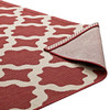 Modway Cerelia Moroccan Trellis 5x8 Indoor and Outdoor Area Rug R-1139E-58 Red and Beige