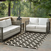 Modway Cerelia Moroccan Trellis 5x8 Indoor and Outdoor Area Rug R-1139F-58 Black and Beige