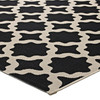 Modway Cerelia Moroccan Trellis 5x8 Indoor and Outdoor Area Rug R-1139F-58 Black and Beige