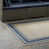 Modway Rim Solid Border 5x8 Indoor and Outdoor Area Rug R-1140C-58 Blue and Beige